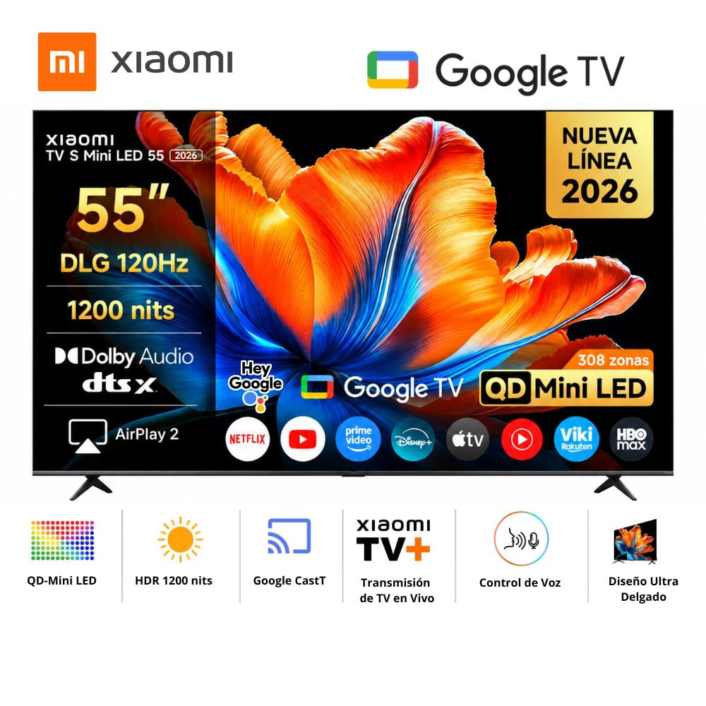 Televisor Xiaomi Smart TV S QD-MiniLED 55 Google TV - 2026