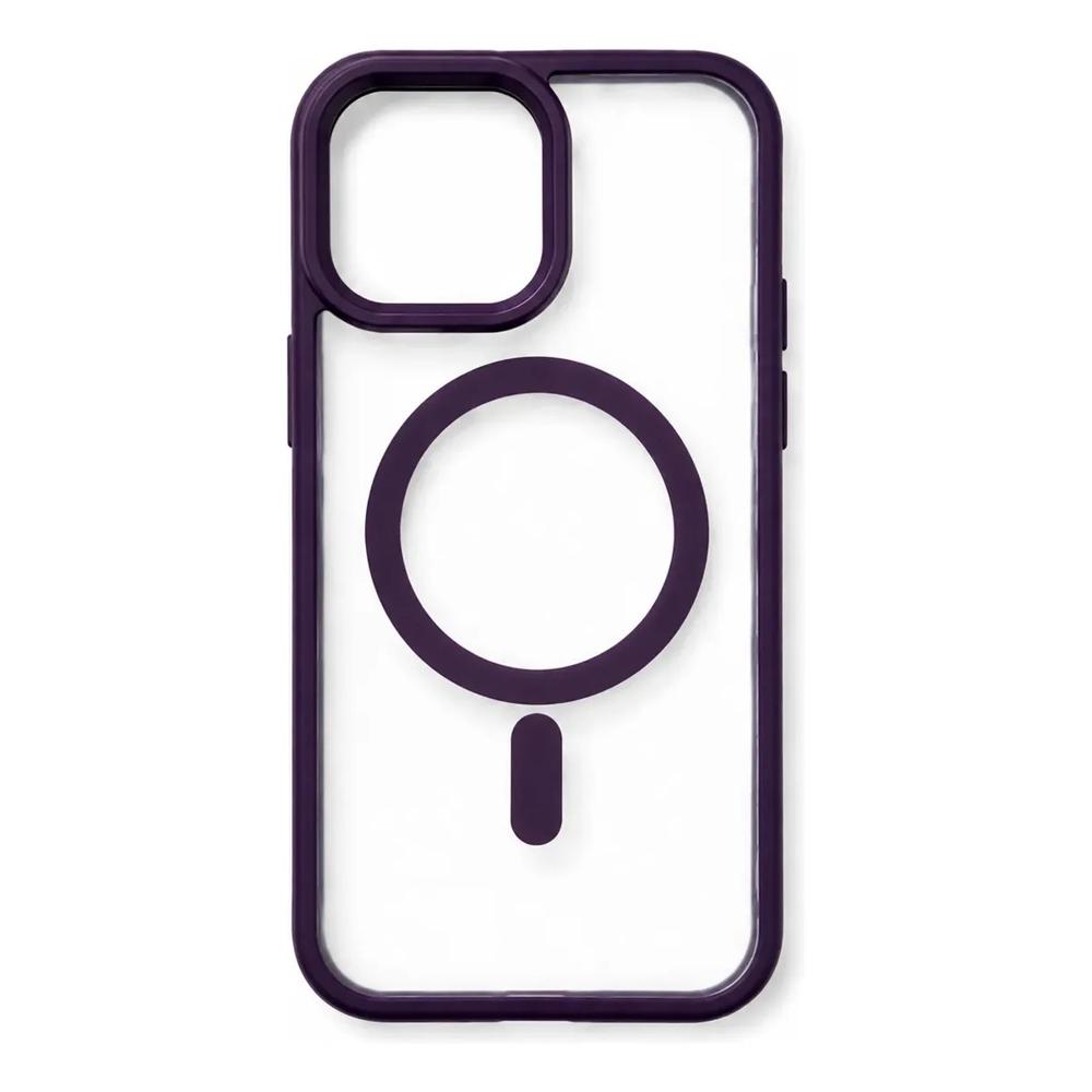 Funda Case De iPhone 15 Transparente Con Magsafe Color Violeta