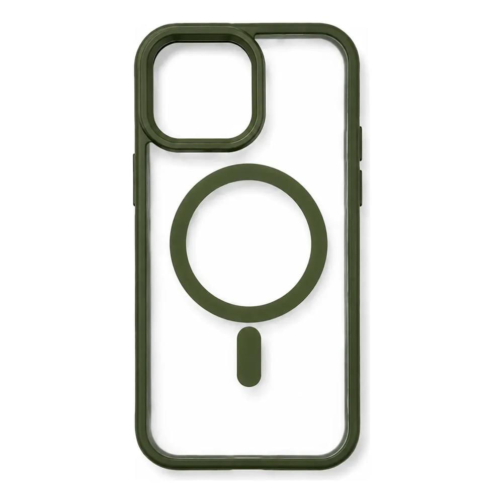 Funda Case De iPhone 14 Pro Max Transparente Con Magsafe Color Verde Musgo