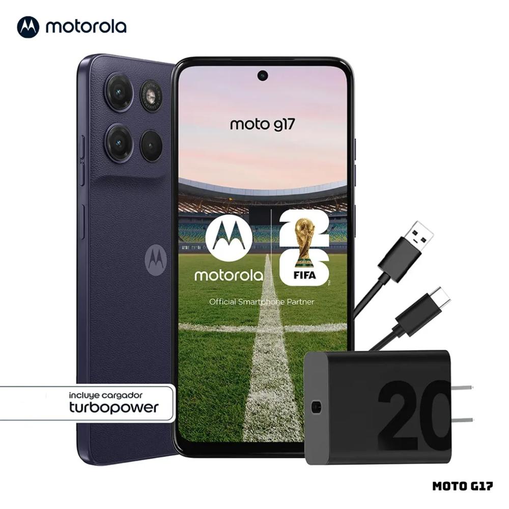 CELULAR MOTOROLA MOTO G17 4GB RAM 128GB ROM - ARANDANO.