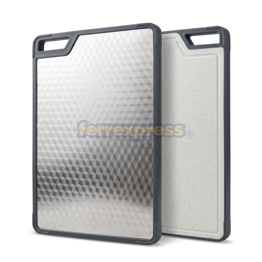 Tabla de picar reversible de Acero inoxidable y PPT pesado 35x24 cm
