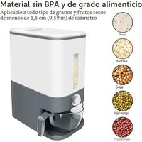 Dispensador de Arroz y Menestras 10 kg con Taza Medidora  Multiuso