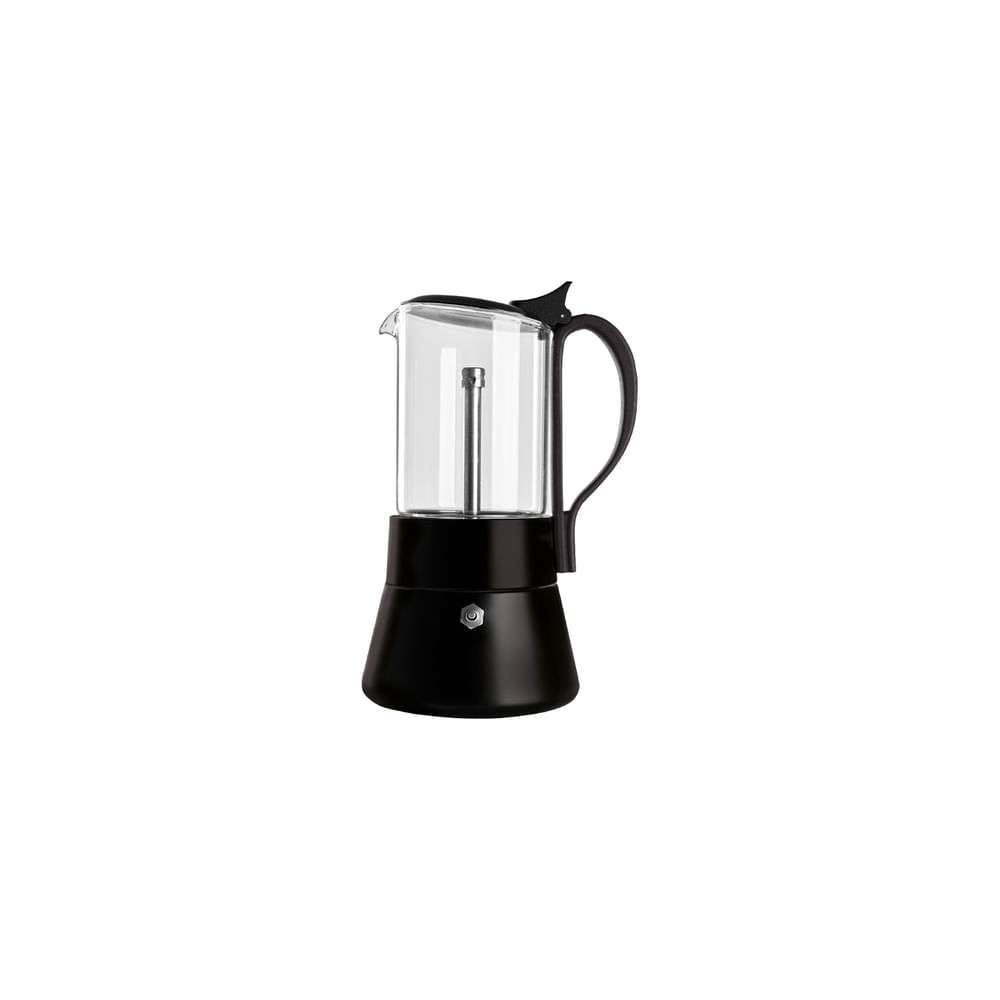 Cafetera Acero y Vidrio 6 Tazas Negra