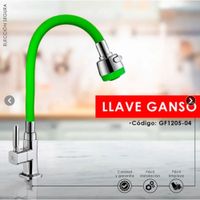 LLAVE DE COCINA PARED PICO FLEXIBLE VERDE GF1206-04