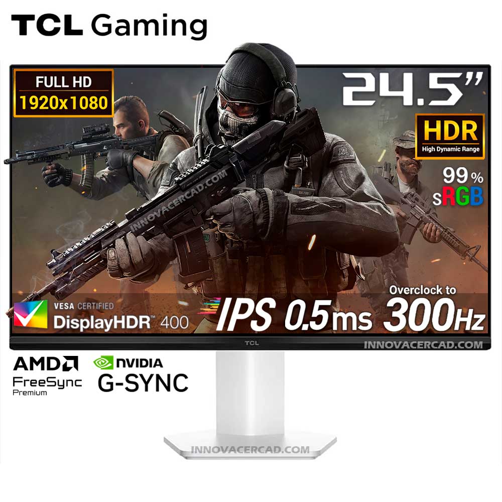 Monitor Gamer TCL 25P1AD 24.5 FULL HD 300Hz 0.5ms IPS G-SYNC FreeSync Premium