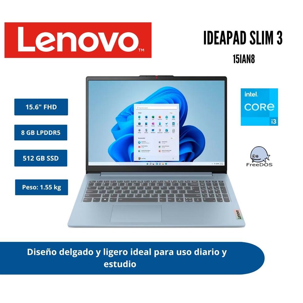 LENOVO IDEAPAD SLIM 3 15.6 FHD INTEL CORE I3-N305 8GB 512GB
