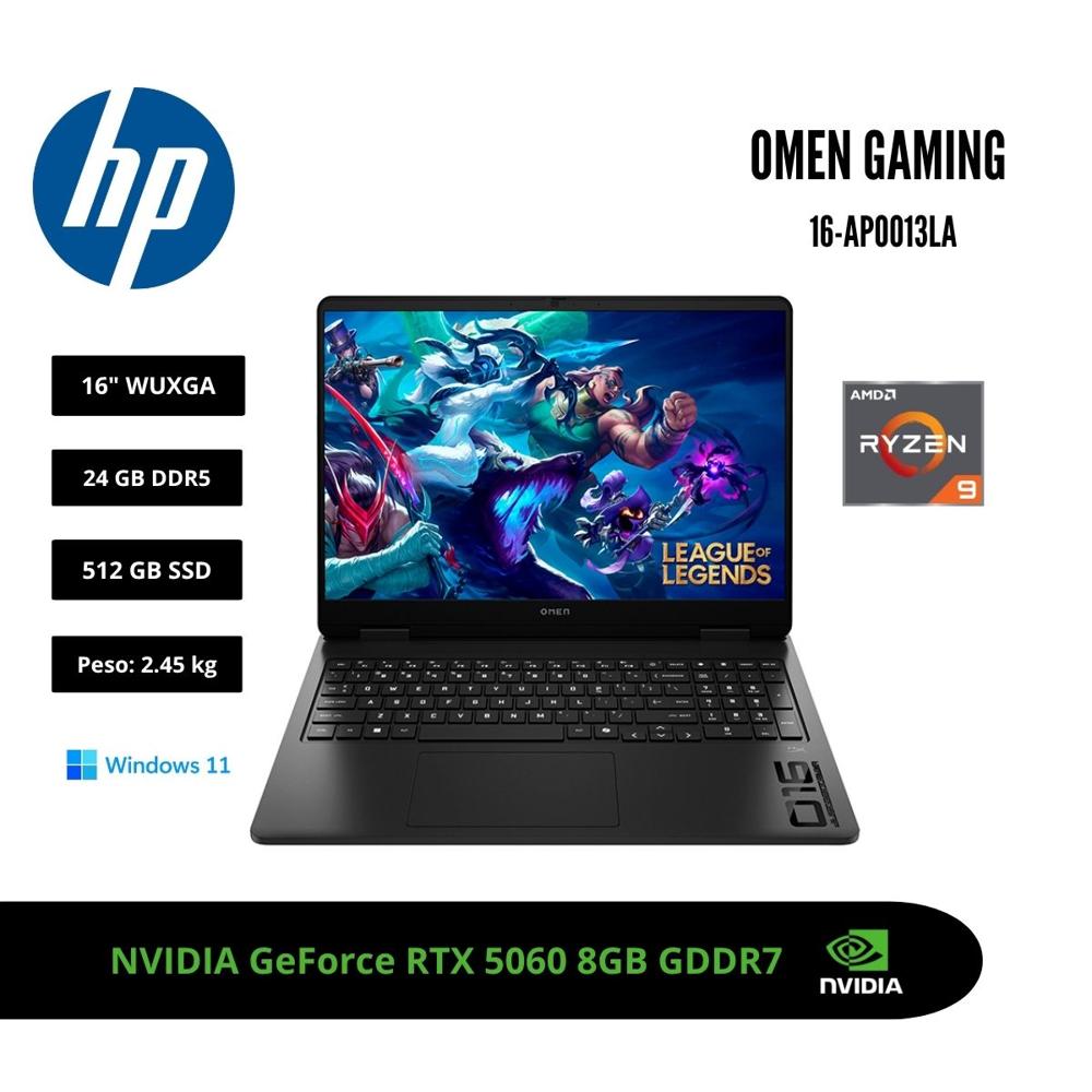 HP OMEN 16 WUXGA 144HZ AMD RYZEN 9 8940HX 24GB RTX 5060 512GB W11