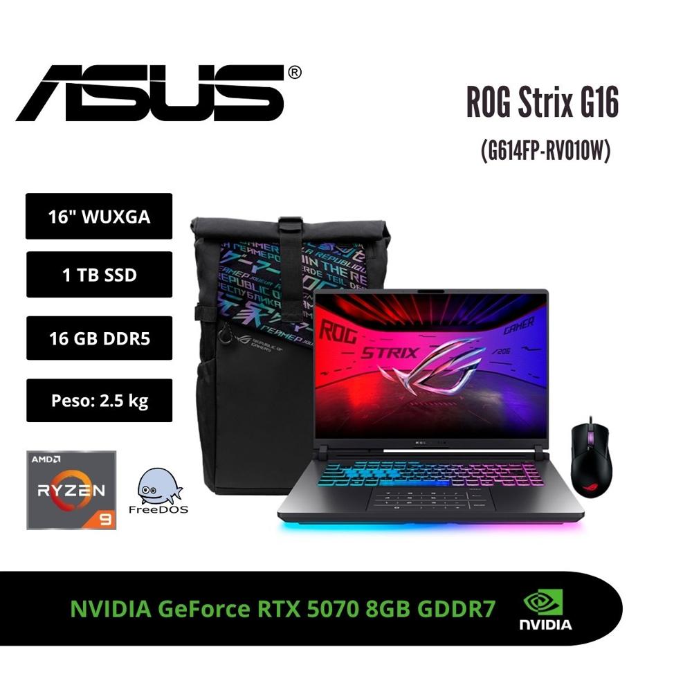 ASUS ROG STRIX G16 16 WUXGA 165HZ AMD RYZEN 9 9955HX 16GB RTX 5070 1TB W11
