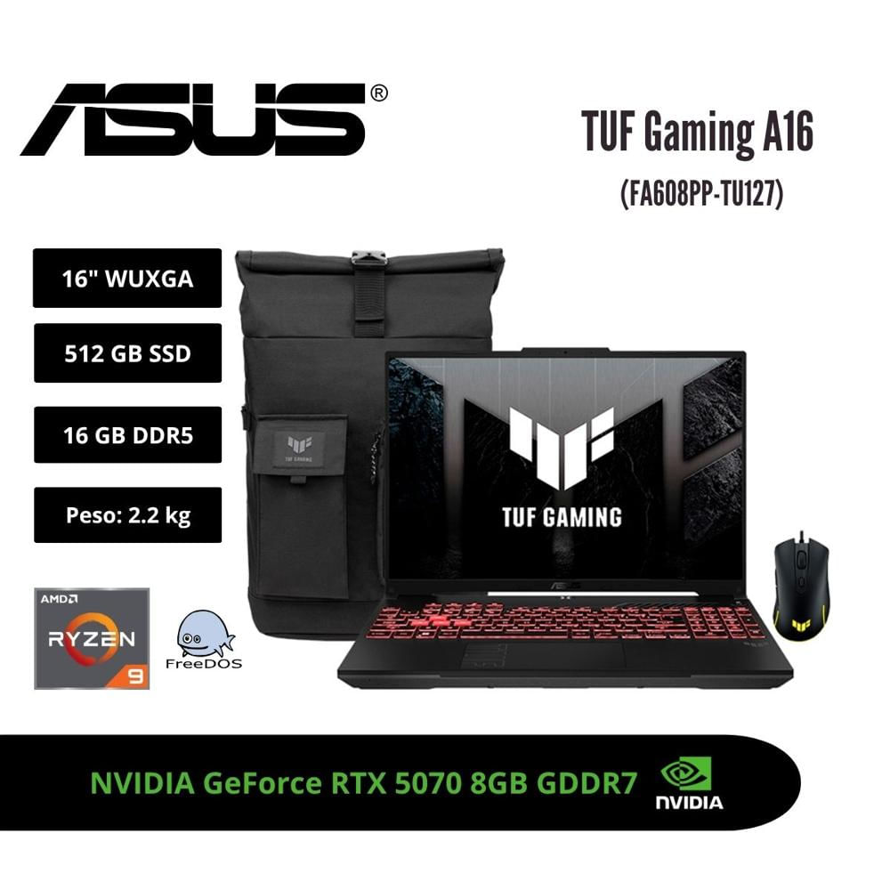 ASUS TUF A16 16 WUXGA 144HZ AMD RYZEN 9 8940HX 16GB RTX 5070 512GB