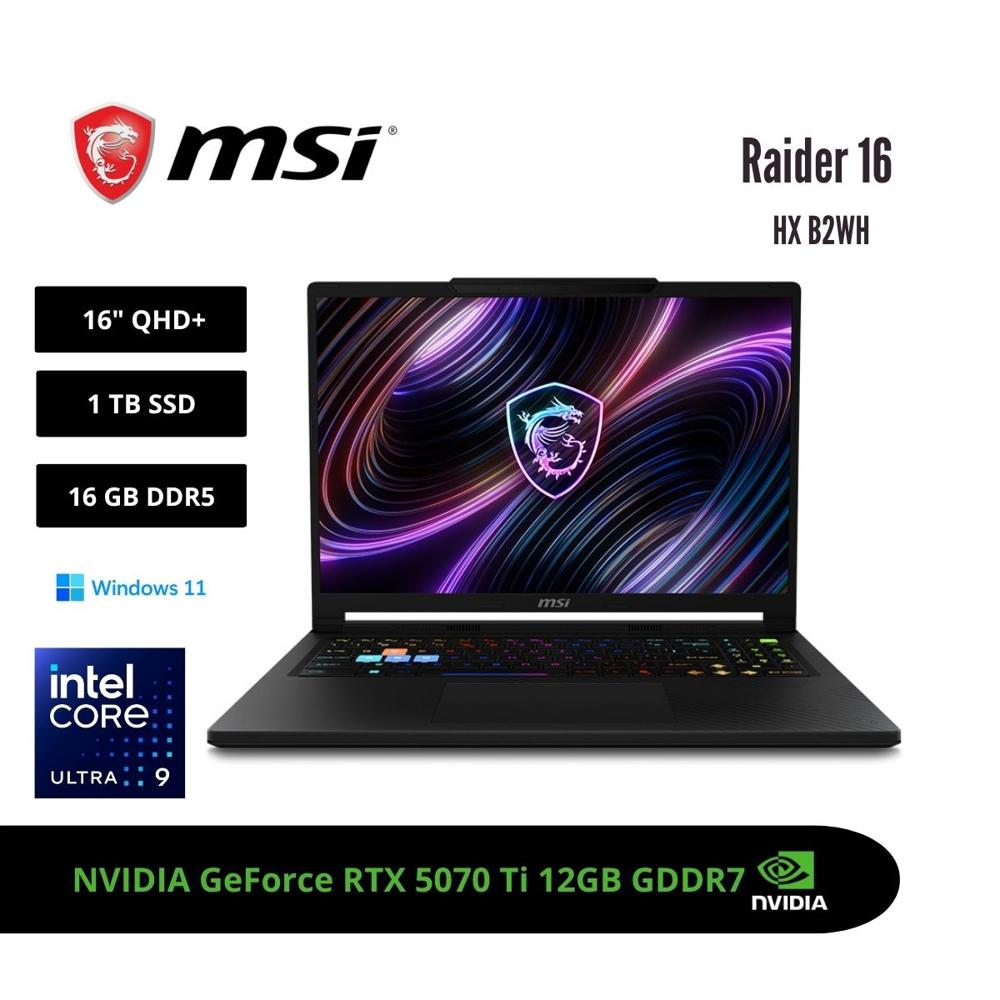 LAPTOP GAMER MSI RAIDER 16 HX 16 QHD 240HZ INTEL CORE ULTRA 9 275HX 16GB RTX 5070 TI 1TB