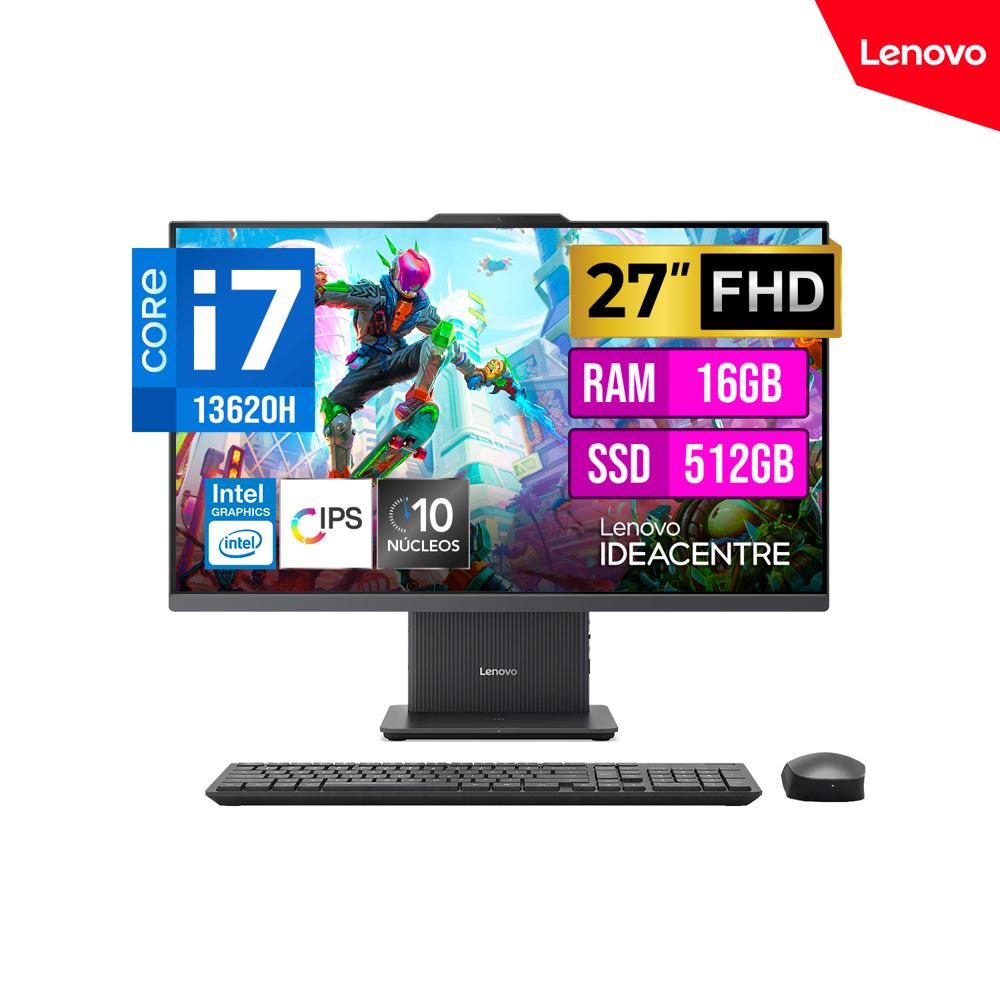 PC TODO EN UNO LENOVO IdeaCentre AIO 27IRH9 27 FHD IPS Core i7-13620H 16GB DDR5 512GB FreeDOS