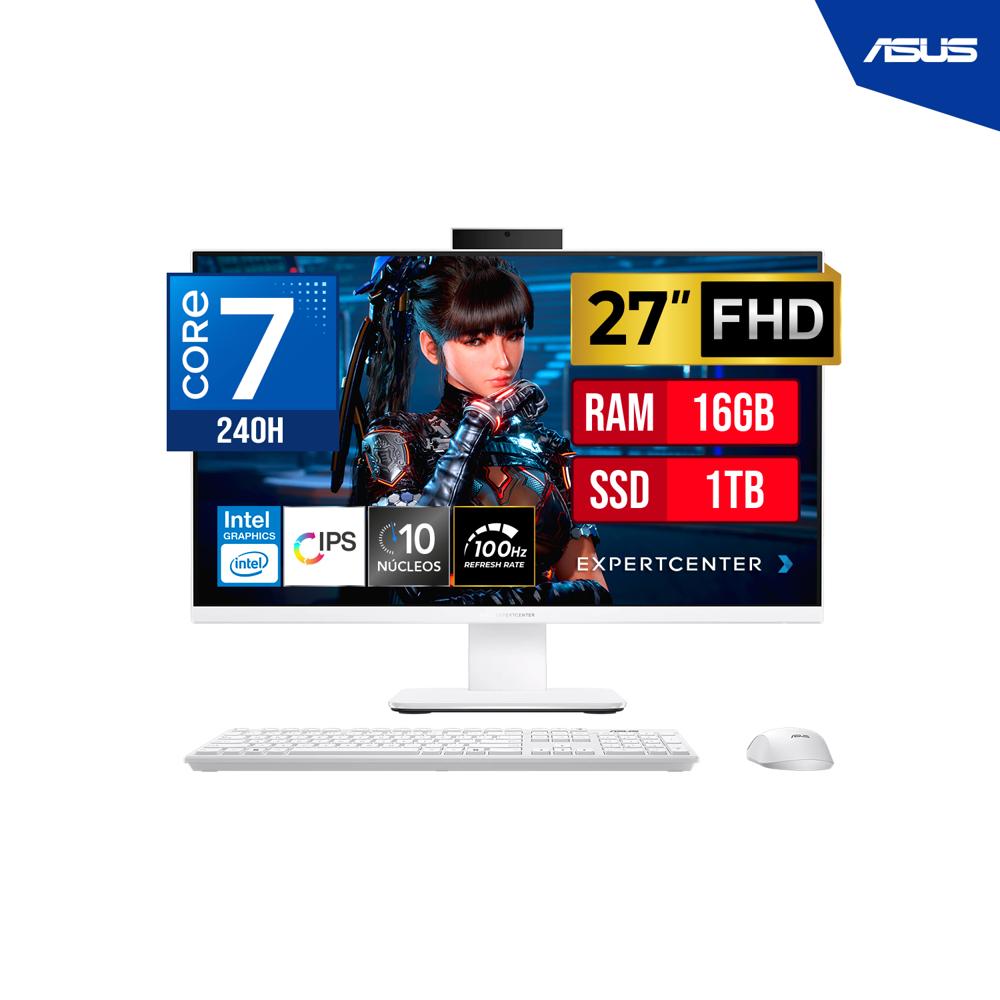 TODO EN UNO ASUS P470VAK-WPE0810 27 FHD IPS INTEL CORE 7-240H 16GB DDR5 SSD 1TB  BLANCO FreeDOS