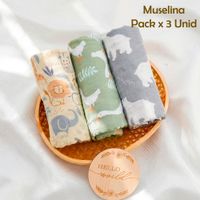 Manta Muselina para Bebé Algodón Pack x 3 Unidades SMT52