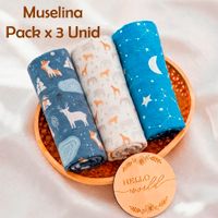 Manta Muselina para Bebé Algodón Pack x 3 Unidades SMT54