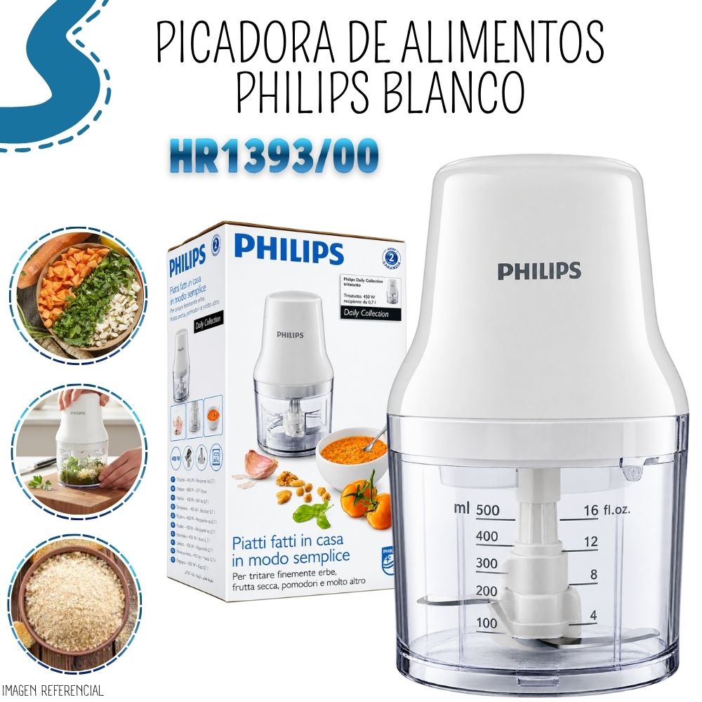 PICADORA DE ALIMENTOS PHILIPS BLANCO HR139300