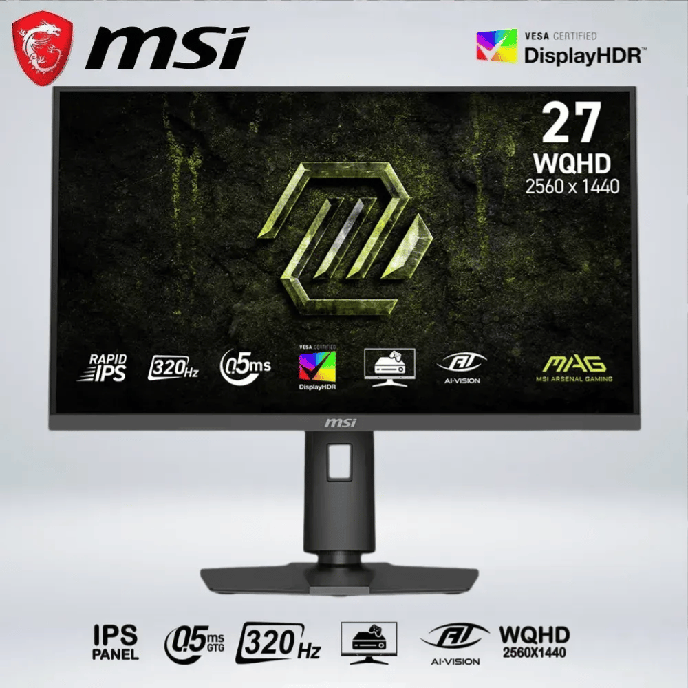 MONITOR GAMER MSI MAG 274QPF X32 WQHD 27'' rapid IPS 320hz 0.5ms HDR400 AI VISION