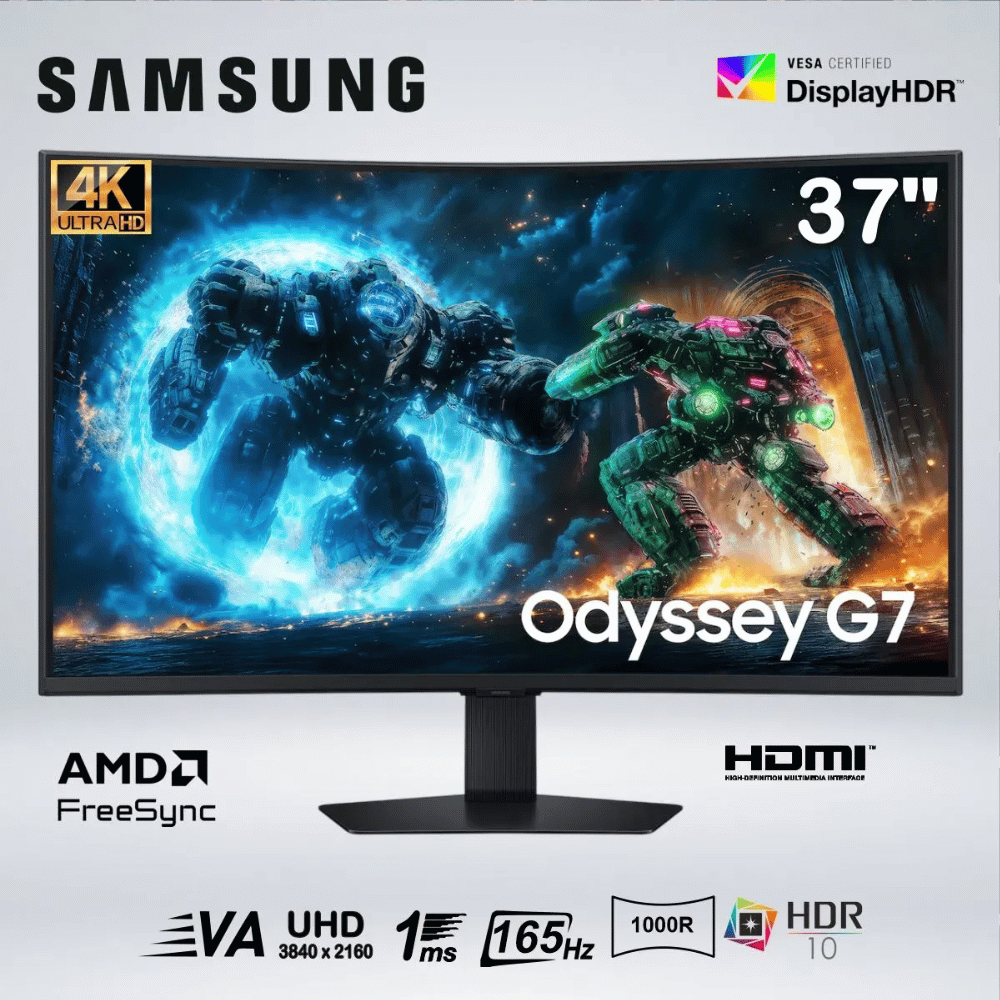 MONITOR GAMING SAMSUNG CURVO ODYSSEY G7 LS37FG756E 37'' UHD VA 4K 1MS 165HZ
