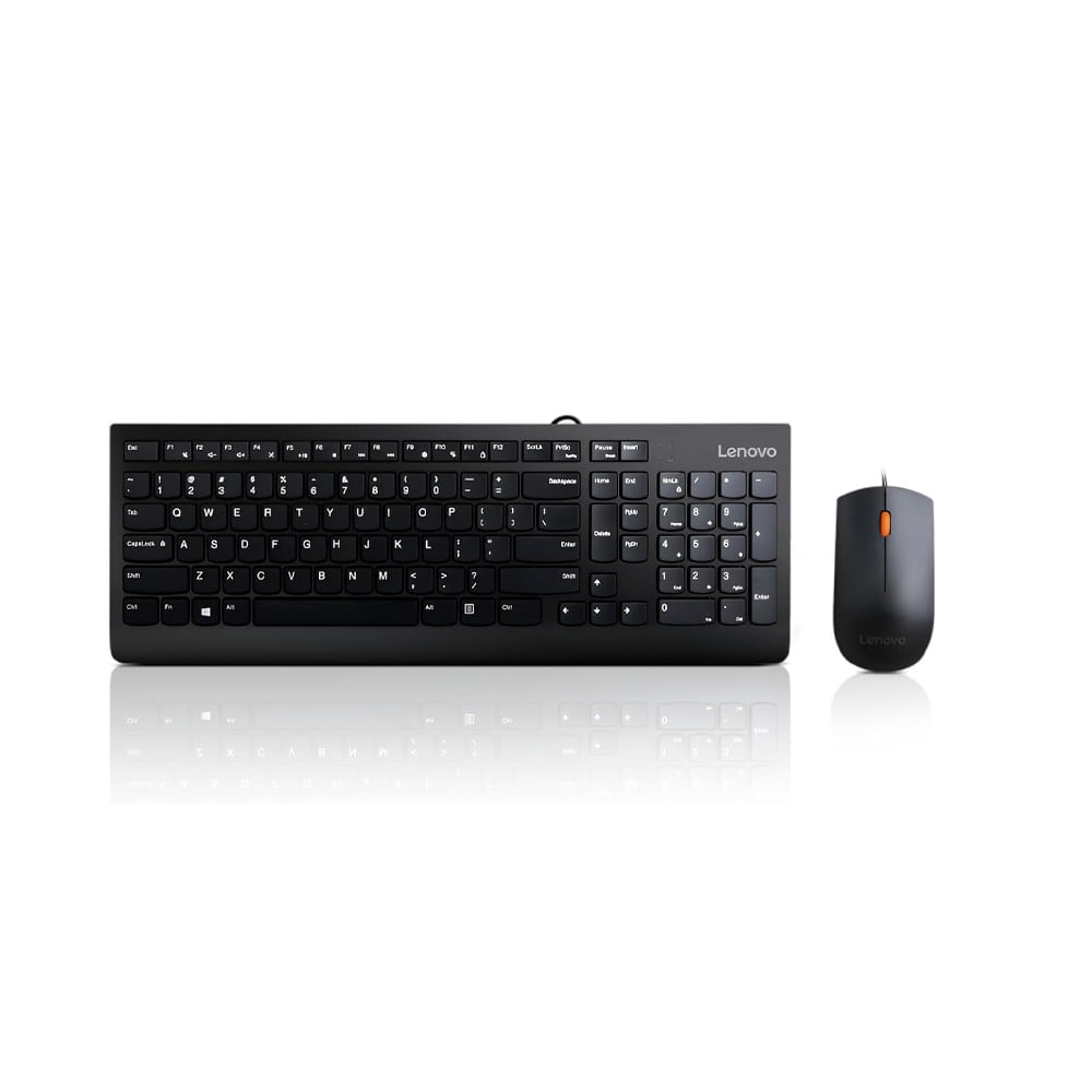 Kit Teclado y Mouse Lenovo 300 Interfaz USB Ambidiestro Negro