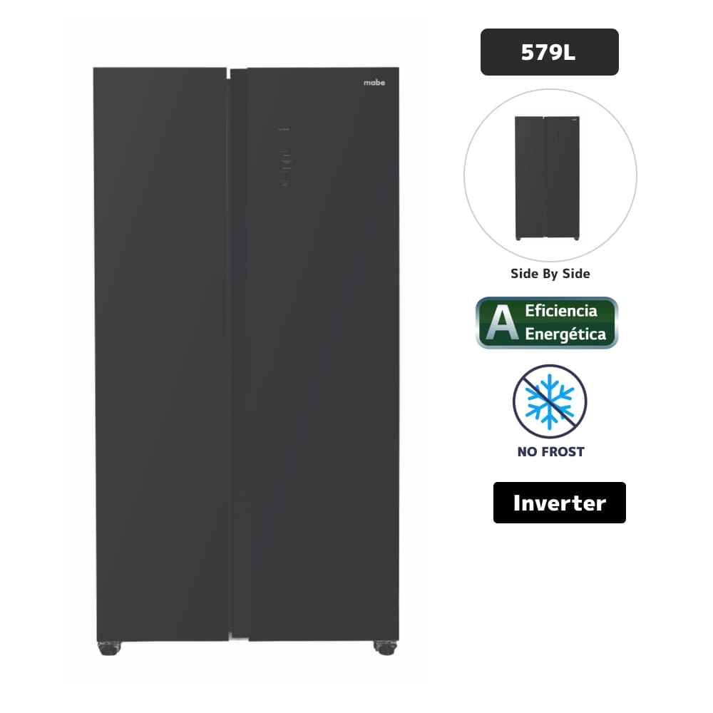 Refrigeradora MABE 579L No Frost MSD631LKLNG0 Black Glass