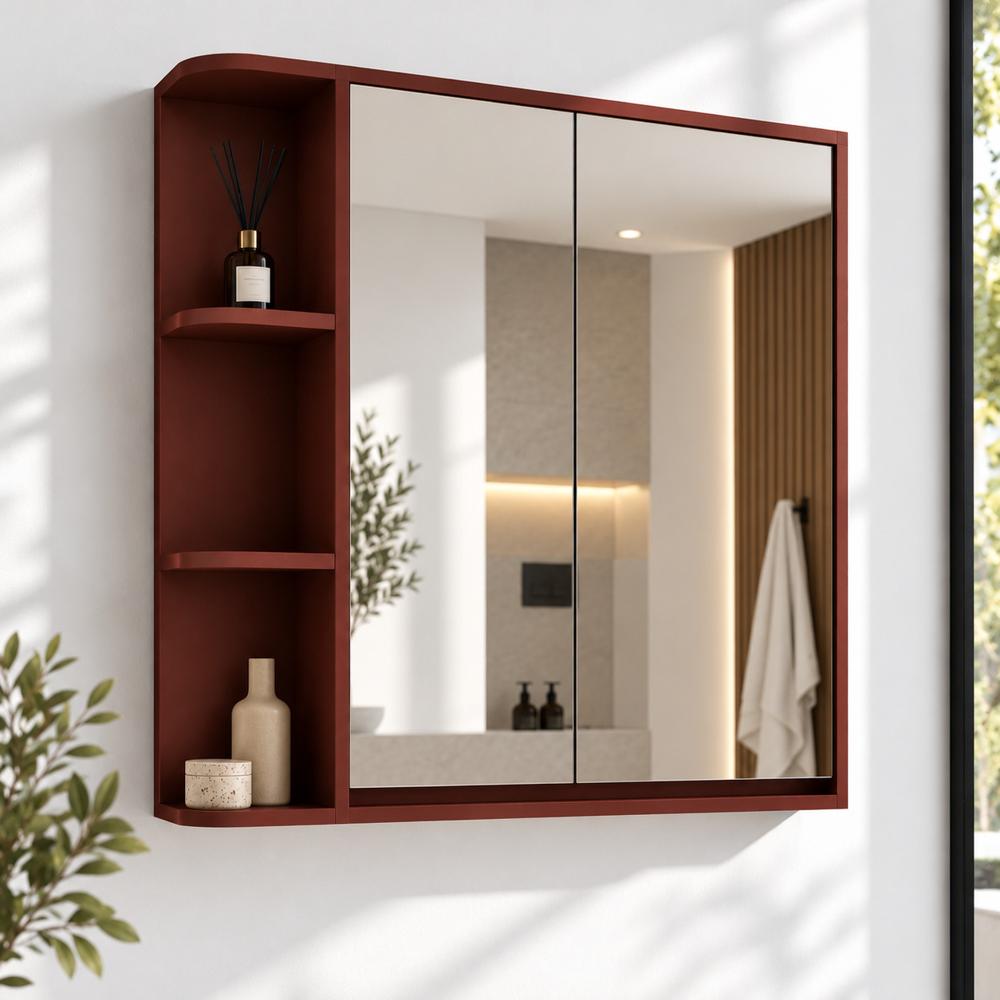 Gabinete de Baño Martina con Espejo Terracota TU MESITA Canto Delgado