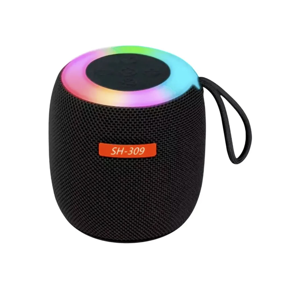 Parlante inalámbrico SH-309 Bluetooth LED Negro