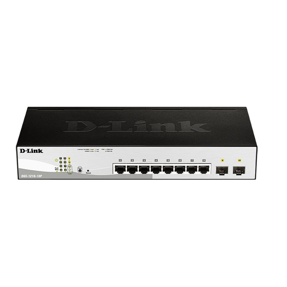 Switch D-Link DGS-1210-10P capa 2 10 puertos 10-100-1000 Mbps 2 puertos SFP