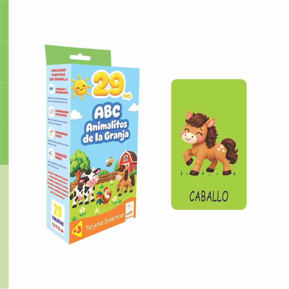 Juego Educativo Flash Cards Abecedario Animalitos de la Granja - Promart