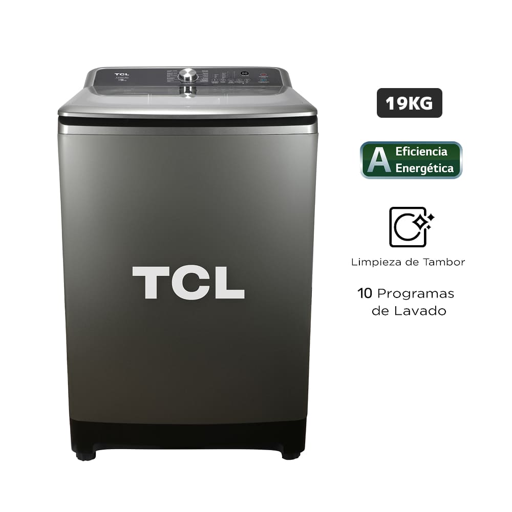 Lavadora TCL Carga Superior 19 Kg F319TLRG Gris