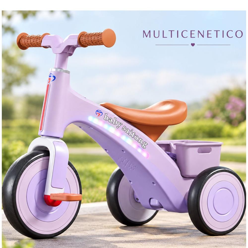 Triciclo Scooter Multi cinético para Niños con Música & Luz - Lila