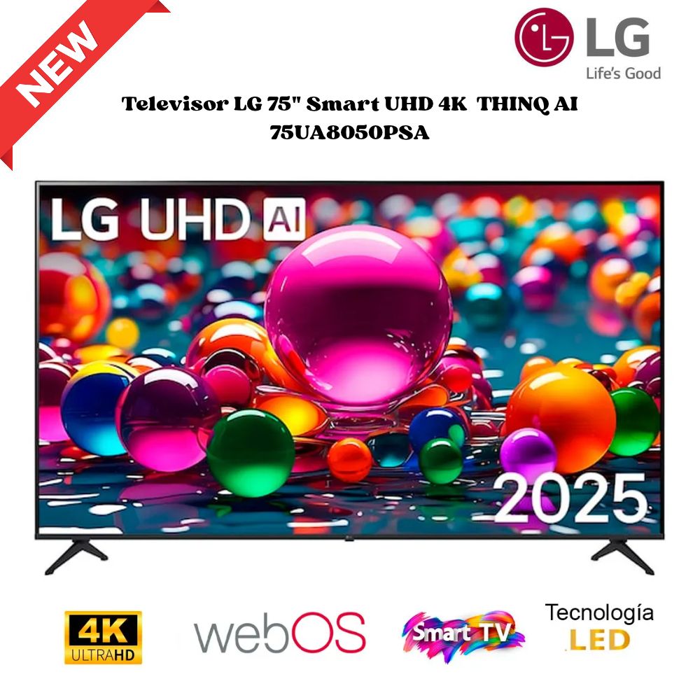 Televisor LG 75 Smart UHD 4K  THINQ AI 75UA8050PSA