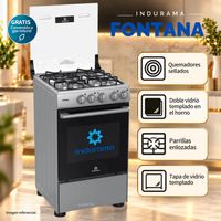 Cocina a Gas INDURAMA 4 Quemadores FONTANA Gris