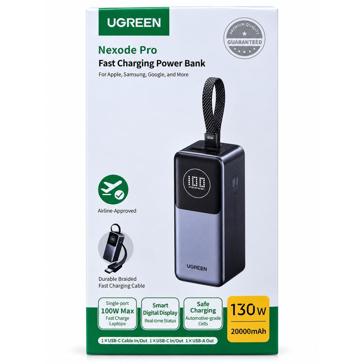 Power Bank Ugreen Nexode Pro Fast Charging de 130w - 20000mah
