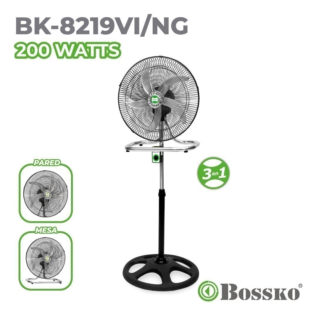 Ventilador de 5 Aspas 3 en 1 de 18 pulgadas Bossko BK-8219VI-NG