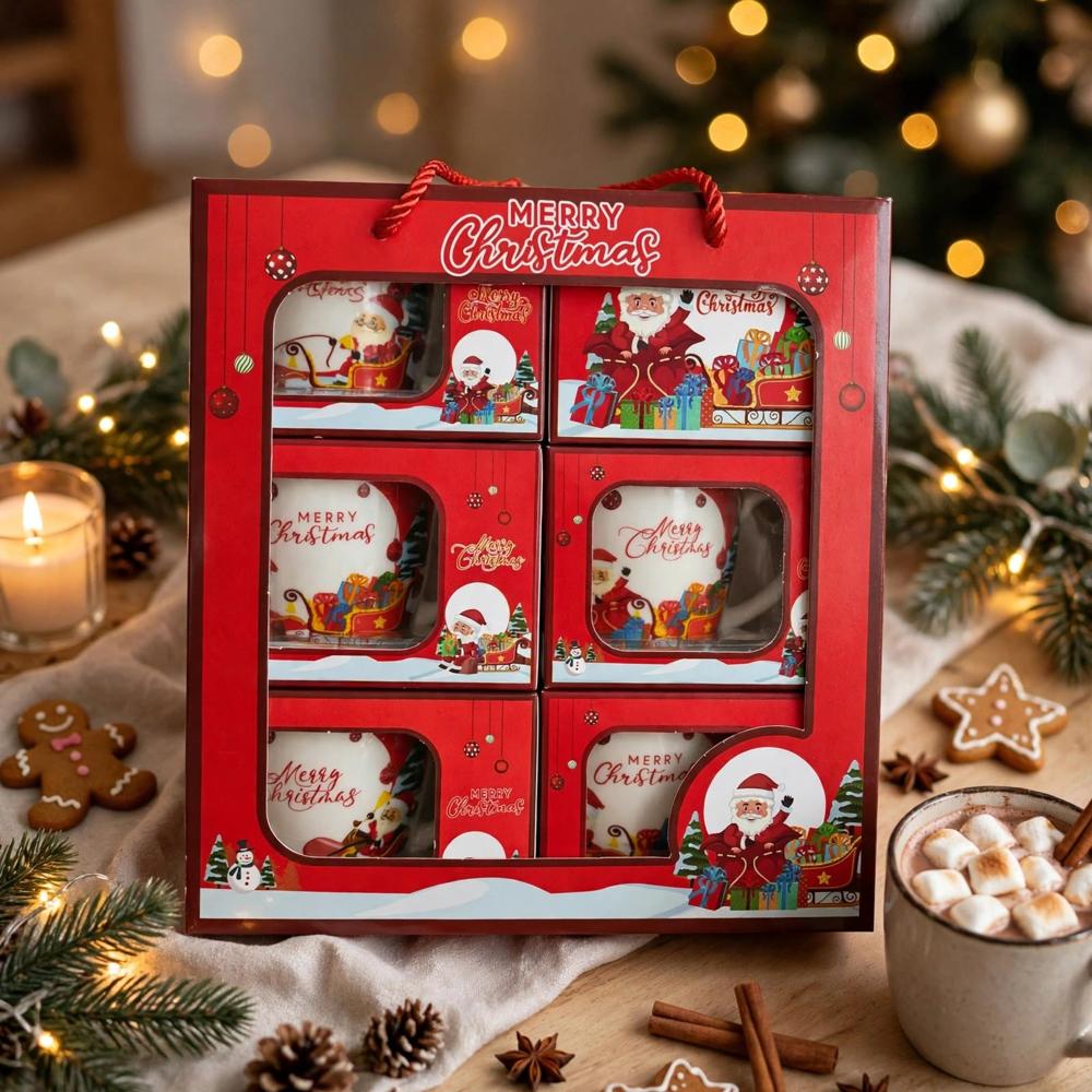 SET DE 6 TAZAS NAVIDEÑAS