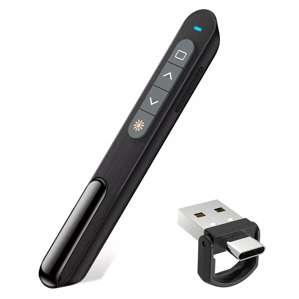 Presentador de Diapositivas Inalambrico 2 en 1 Laser USB C