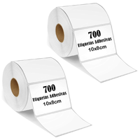 Rollo 700 Etiquetas Adhesiva Termica  10x8cm Pack 2 Rollos