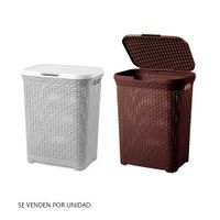 Cesto de Ropa Modelo Ratán Grande Reyplast en Plástico 60 l