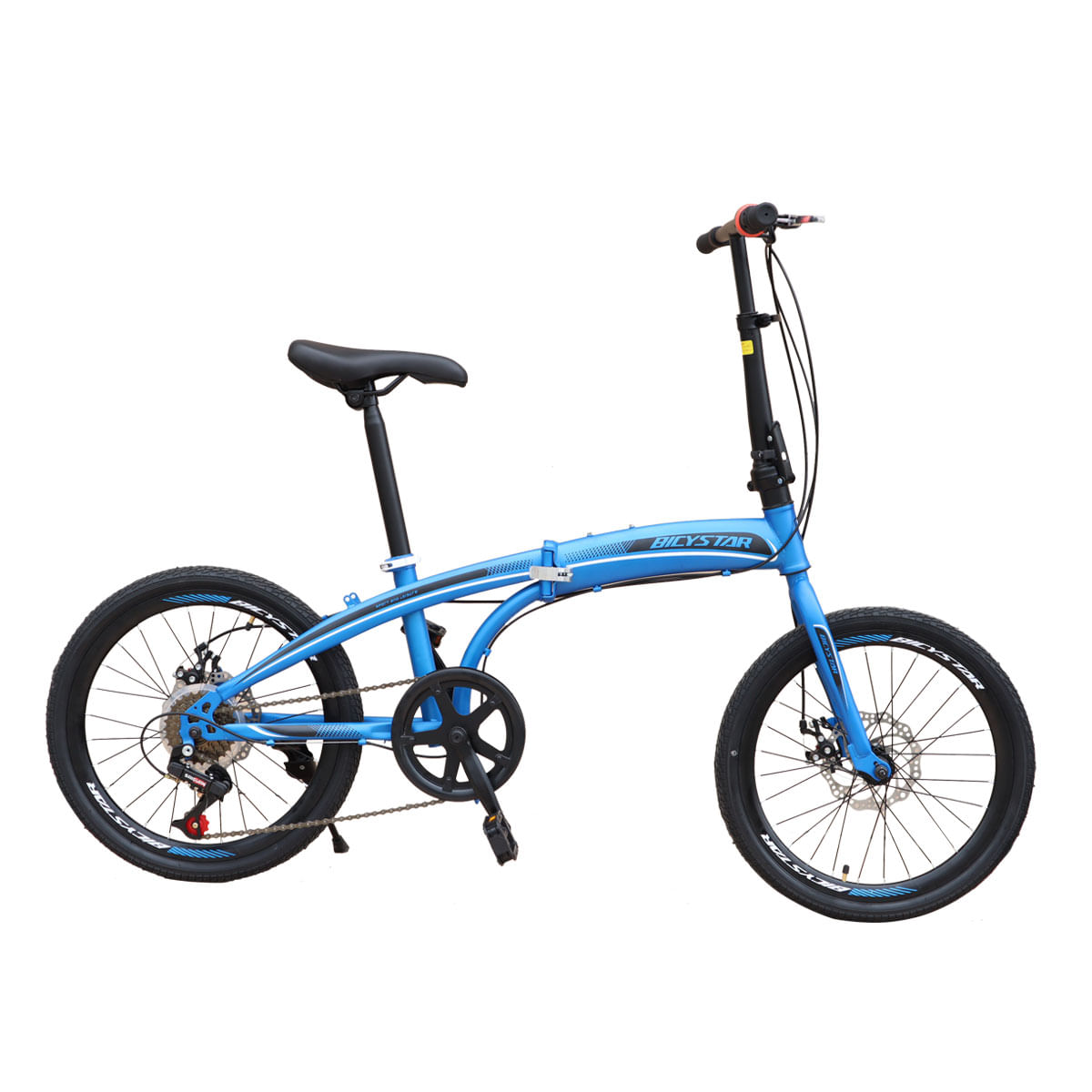 Bicicleta Box Bike Plegable Aro 20 Con Frenos de Disco Azul