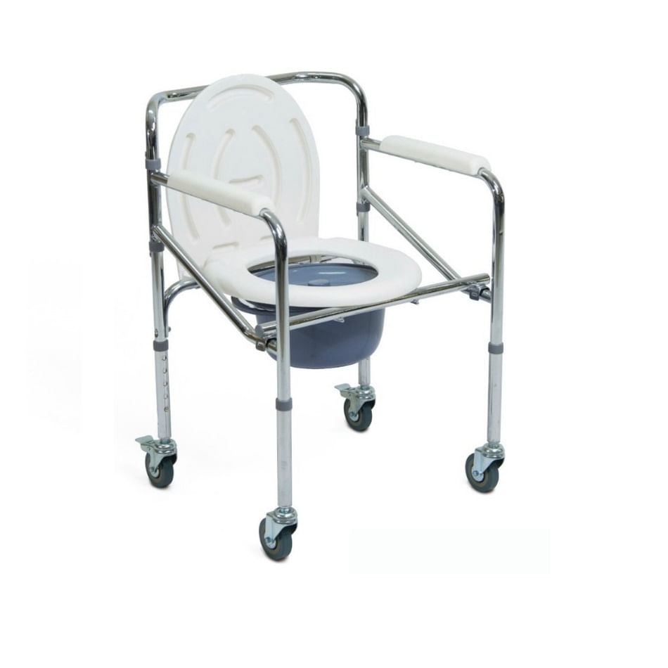 Silla Sanitaria Care con Ruedas Baño Portátil Aluminio