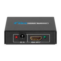 HDMI Splitter 1 x 2 1.4 Full HD 4K Multiplica Señal Conecta 2 TV Negro