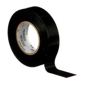 Rollo cinta adhesiva negra para terminales 25mm