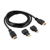 Cable HDMI 3 en 1 con Adaptador Mini y Micro HDMI 1.5 Metros