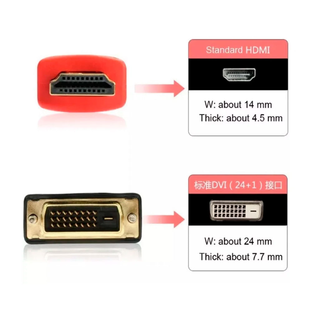 Cable DVI a HDMI Enmallado 1.5 Metros 24 + 1 Pines Enmallado Promart Promart