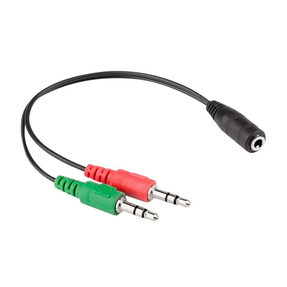 Cable de 2 Plug 3.5mm Estéreo a Jack 3.5mm TRRS-252-143 Negro