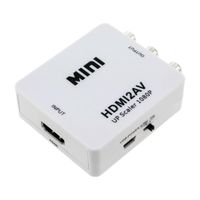 Convertidor Adaptador HDMI a AV RCA 1080p Full HD Video Blanco
