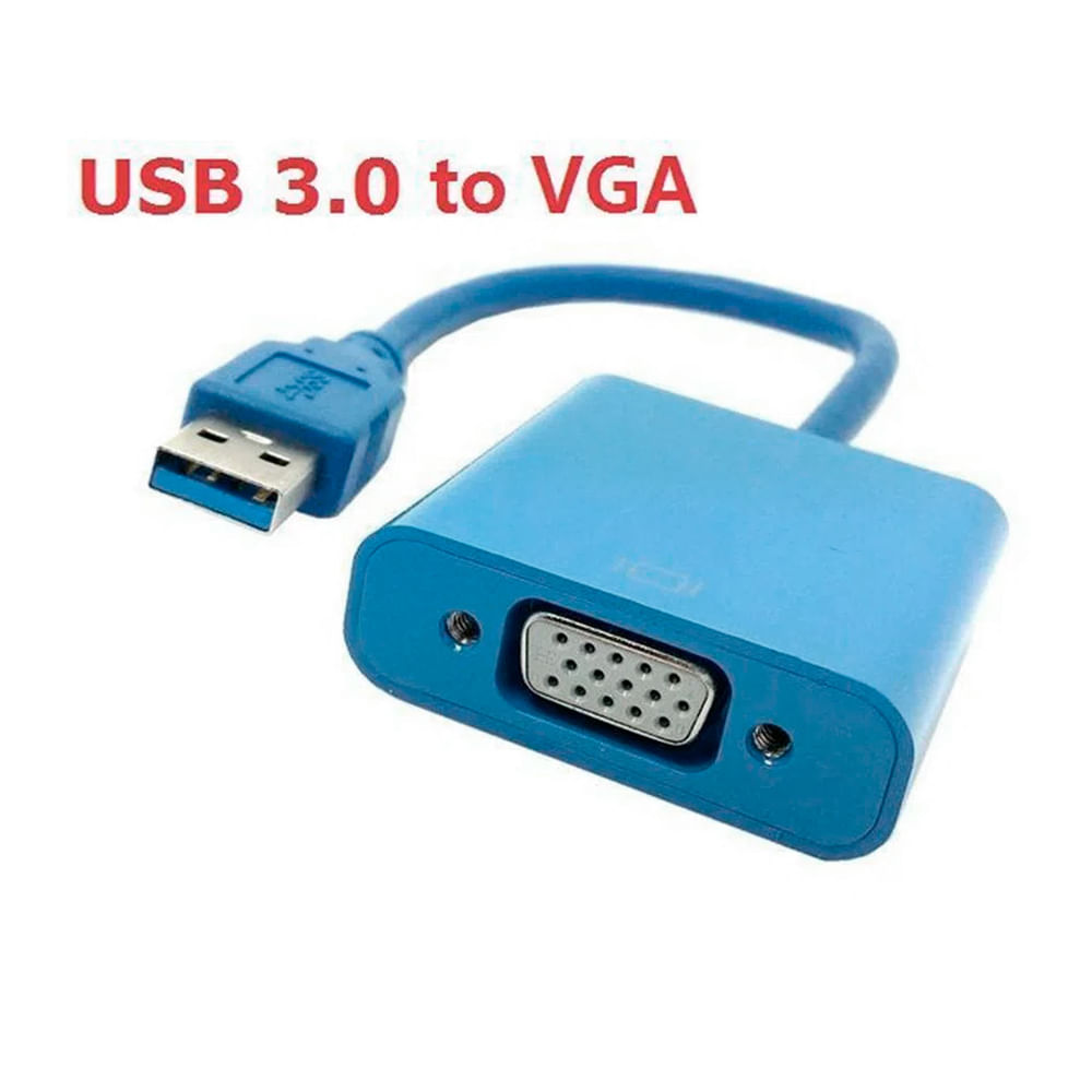 En segundo lugar Leve Sabor Convertidor USB 3.0 A VGA Compatible 2.0 Adaptador Conversor Azul | Promart  - Promart