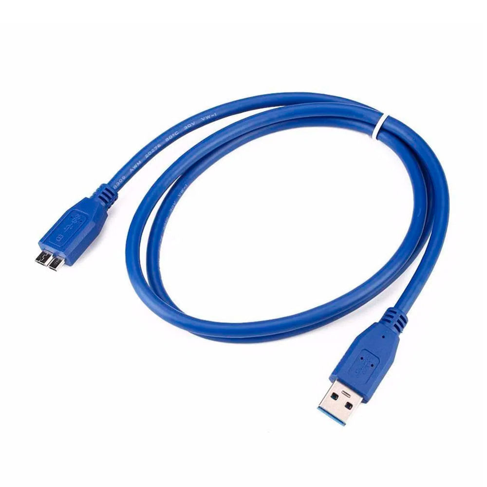 Cable USB 3.0 a Disco Duro Externo B 1.5 metros USB 3.0 a Micro B Azul | Promart -