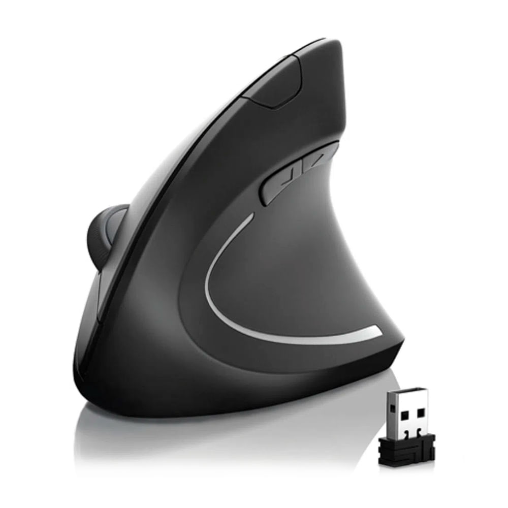 Mouse Vertical Inalámbrico Ergonómico USB Evita Túnel Carpiano Negro