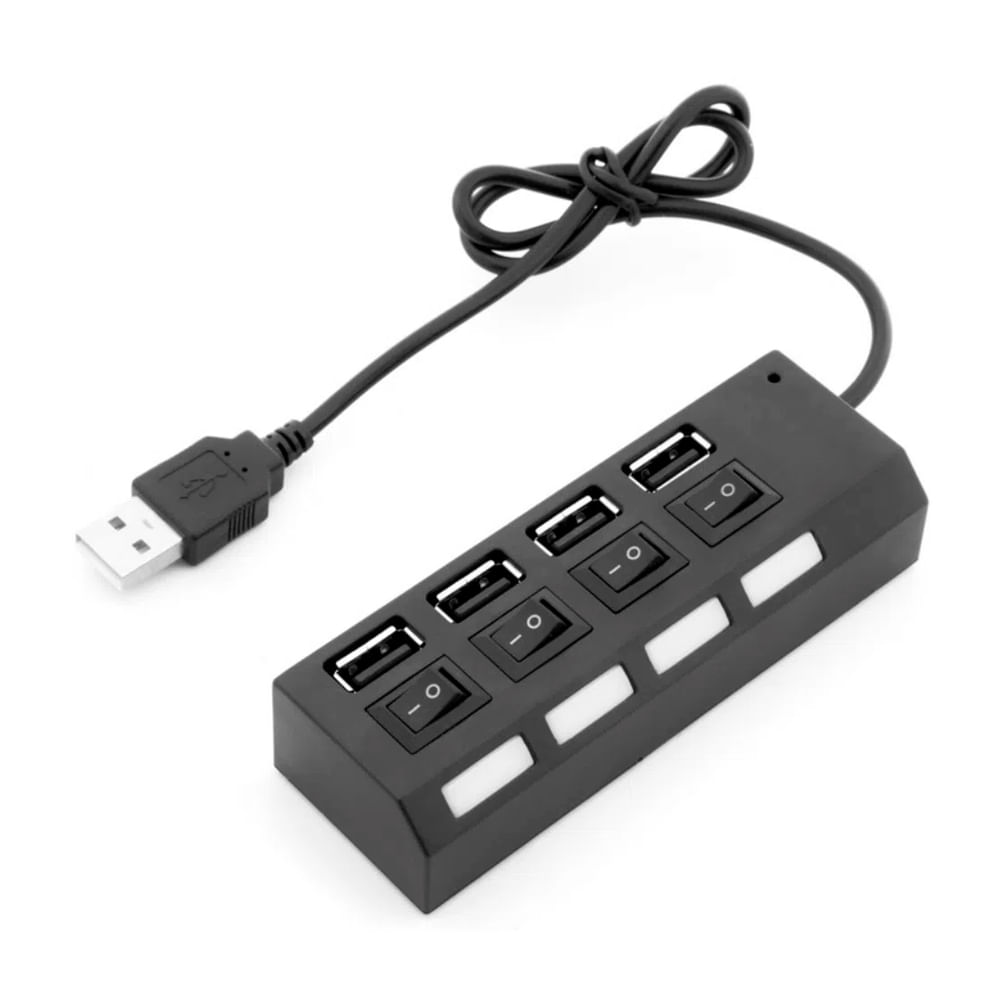 Hub 4 Puertos USB 2.0 Tipo Regleta Color Negro, con Switchs – ELECTRÓNICA  GUATEMALA OXDEA