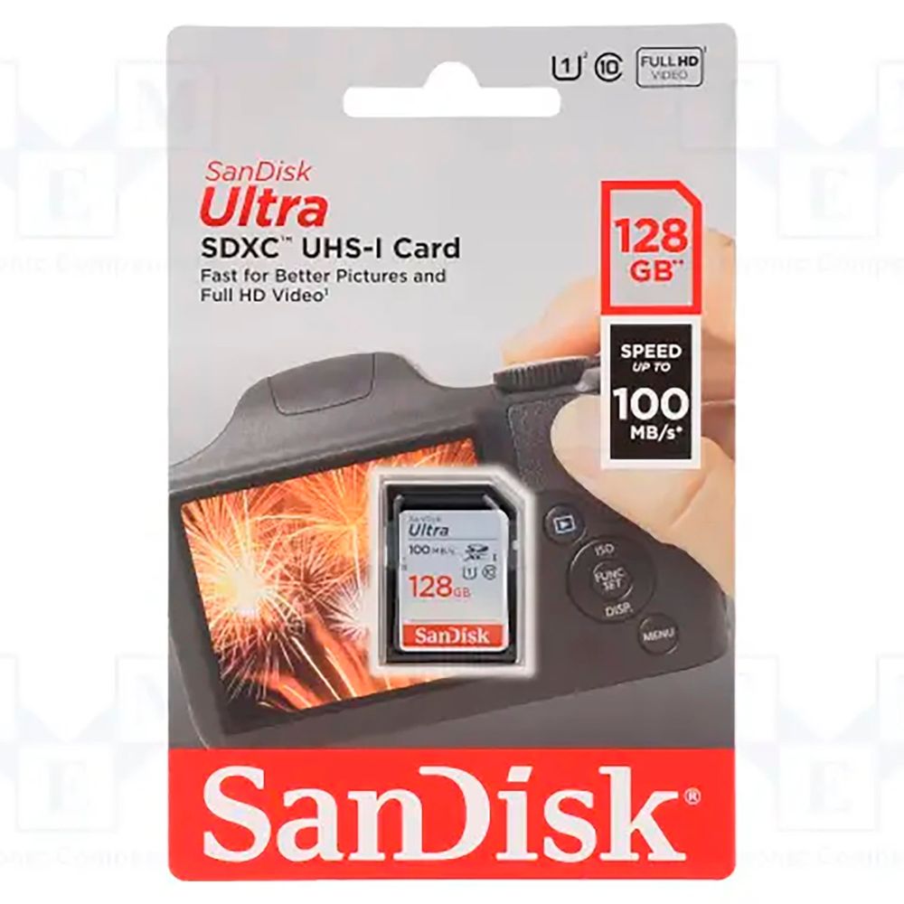 SanDisk Ultra 128GB SDXC Clase 10 UHS-I tarjeta de memoria sd para cámara 100MB/s 